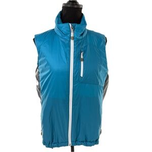 Lands' End Primaloft Quilted Polyester Fill Vest Teal/Gray Size Medium (10-12)